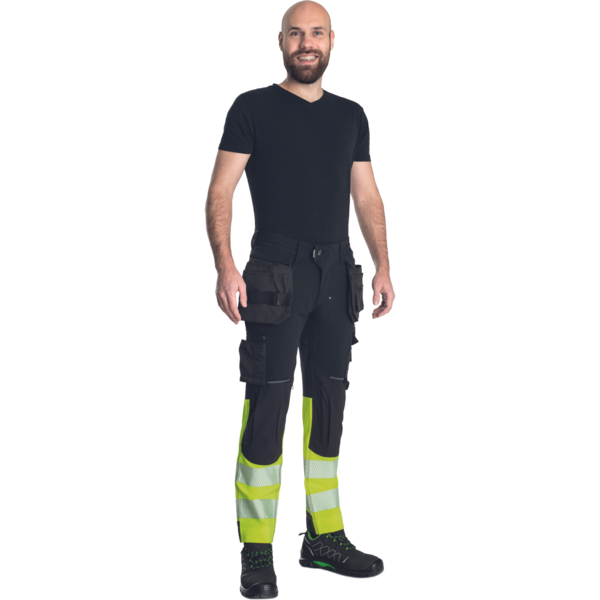 Riipputaskuhousut Cerva neurum HI-VIZ musta-keltainen