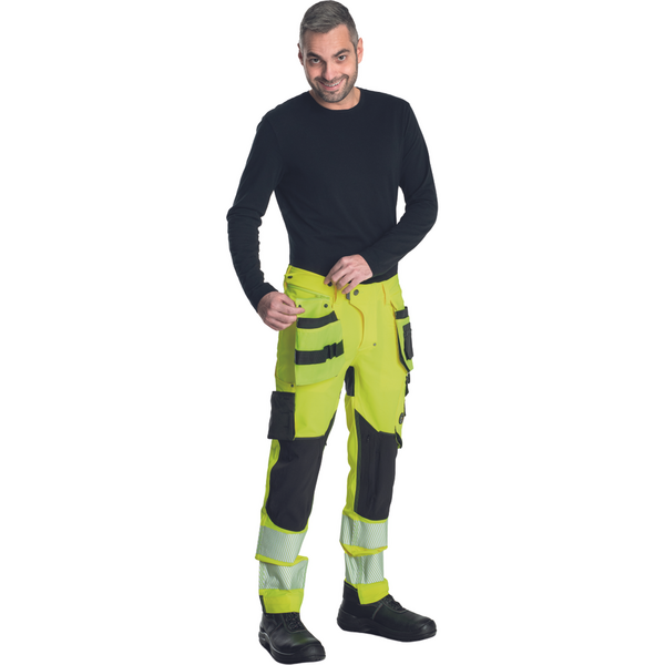 Riipputaskuhousut Cerva neurum HI-VIZ keltainen