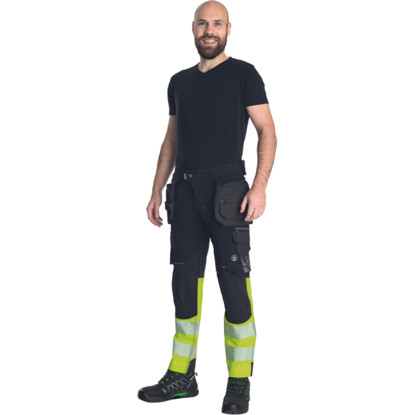 Riipputaskuhousut Cerva neurum HI-VIZ musta-keltainen