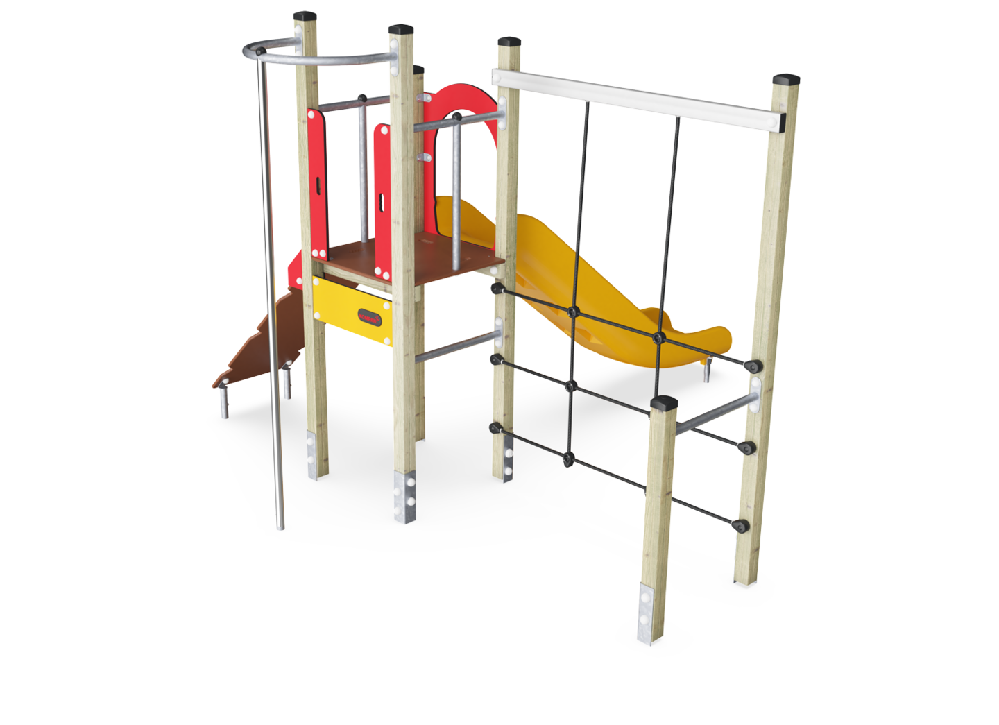 Leikkitorni liukumäellä kiipeilyseinällä Kompan