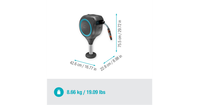 Letkukela Gardena RollUp M 20m terassi turkoosi 18615-20