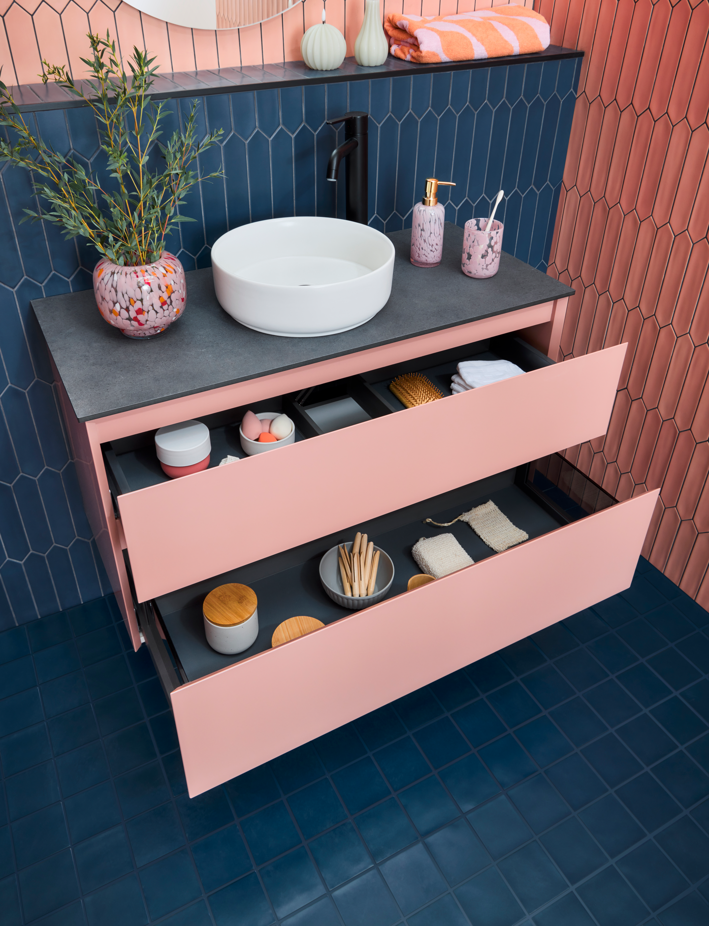 Allaskaappi Cello Bay L59cm S46cm K56 cm roosa 2 vetolaatikkoa