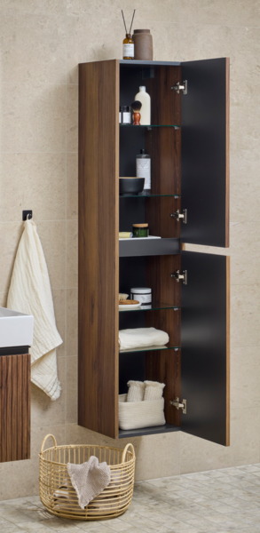 Korkea kaappi Cello Lake K160 L35 S35cm tumma puu 2 ovea