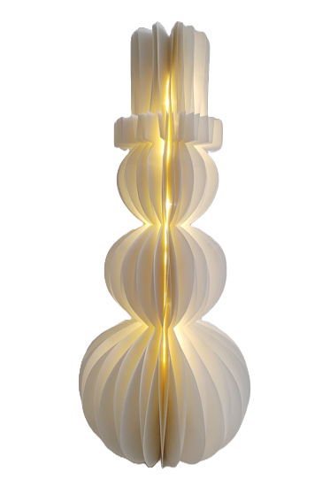 Paperilumiukko Cello 15led 30cm valkoinen