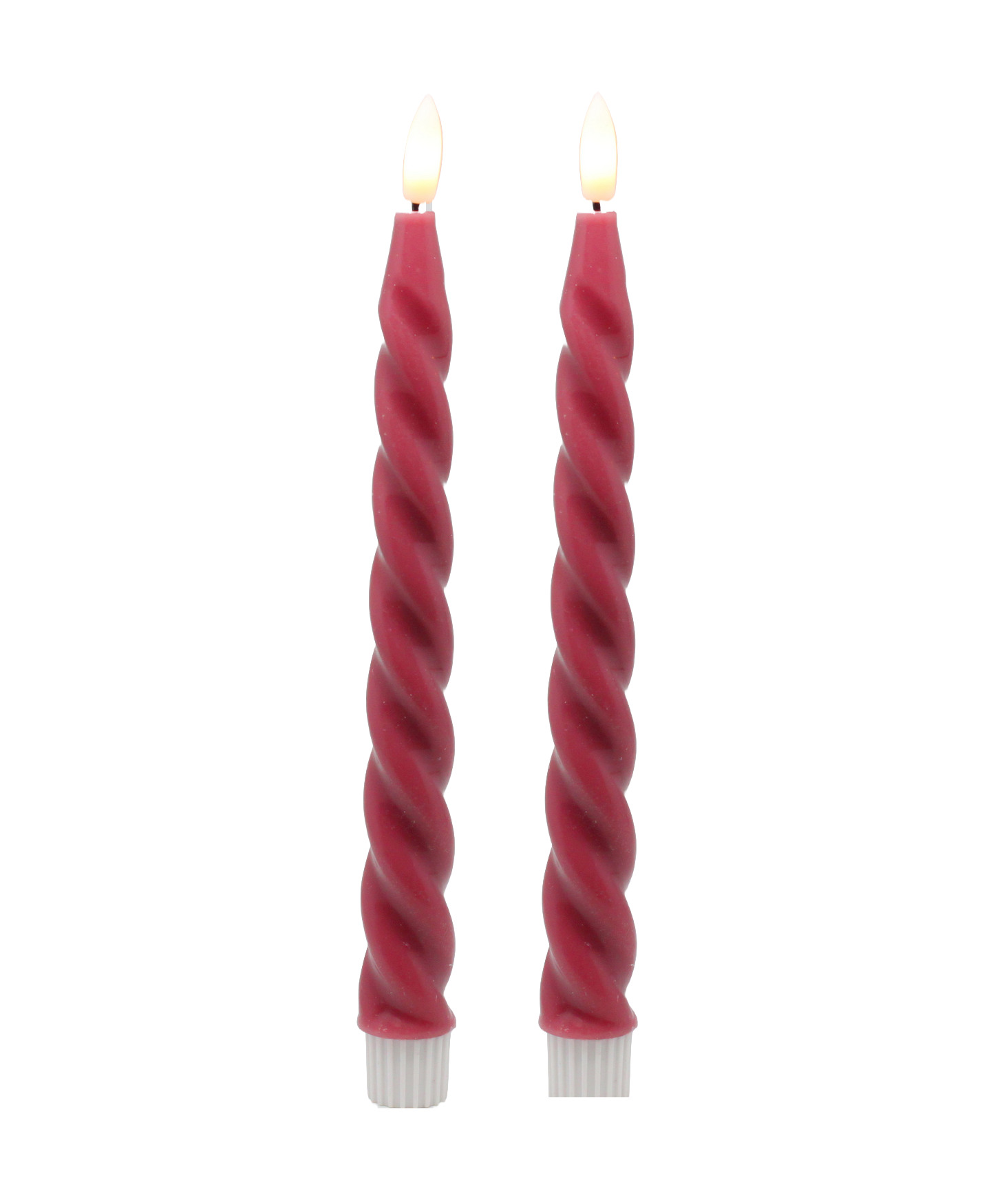 Led-kynttilä Cello kierre 24,5cm tumma roosa 2kpl