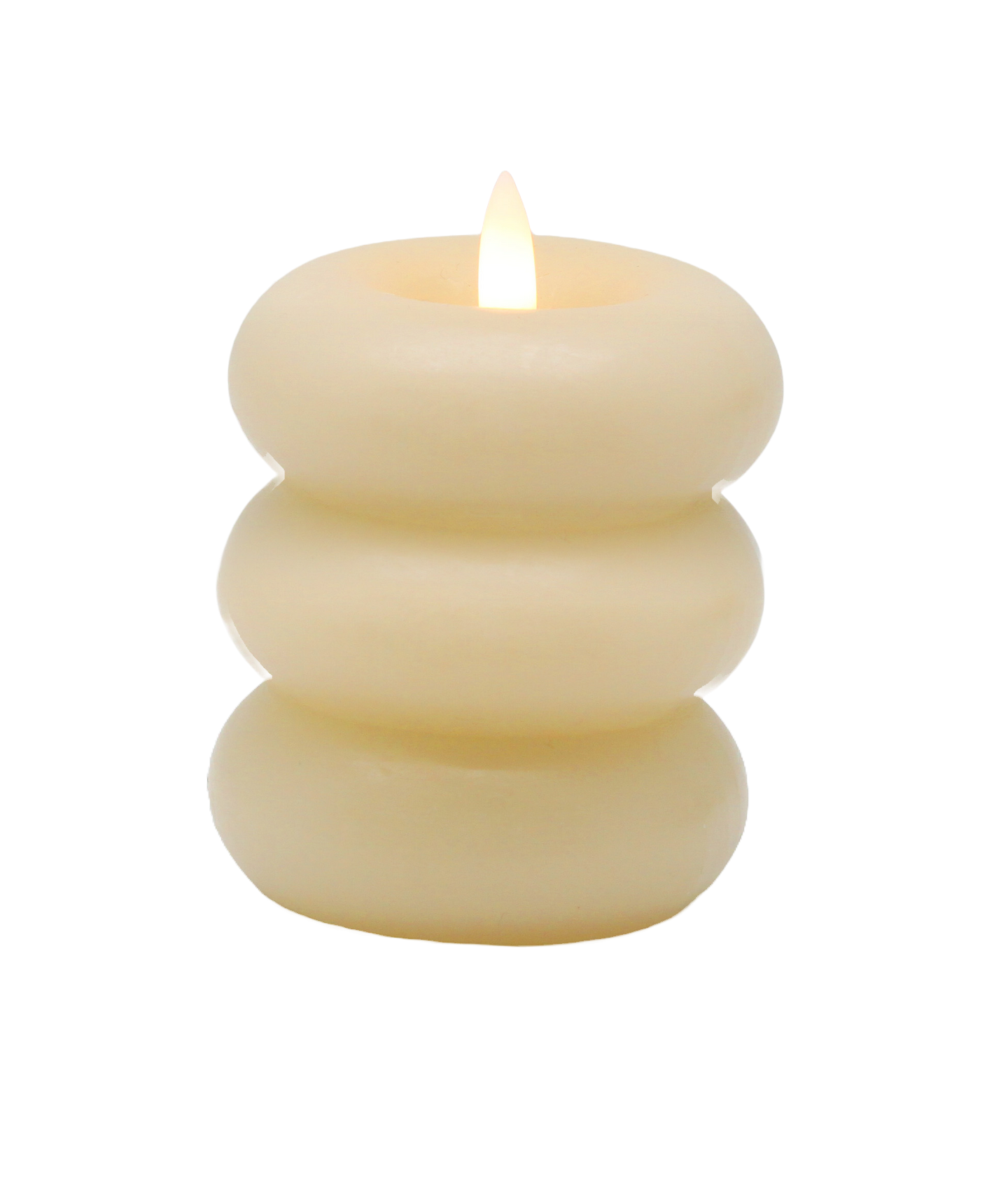 Led-kynttilä Cello donitsi 9cm vaaleanbeige