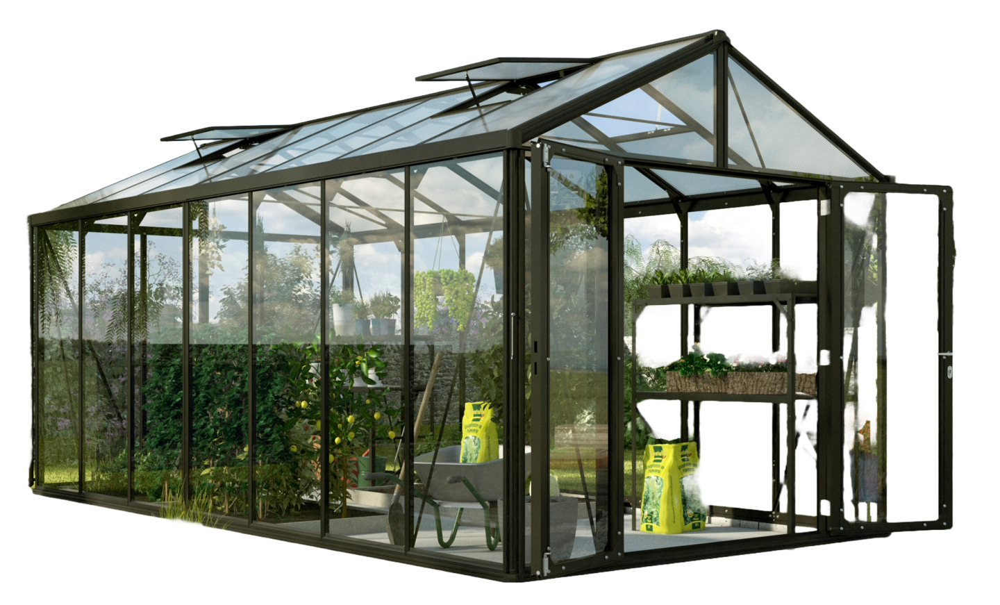 Kasvihuone Vitavia Poseidon 13800 karkaistu lasi kennolevy