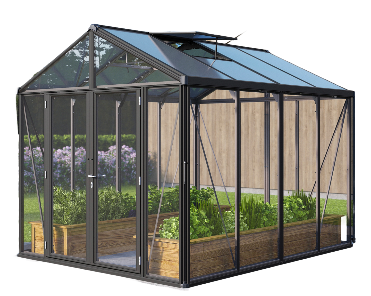 Kasvihuone Vitavia Poseidon 8100 karkaistu lasi + kennolevy