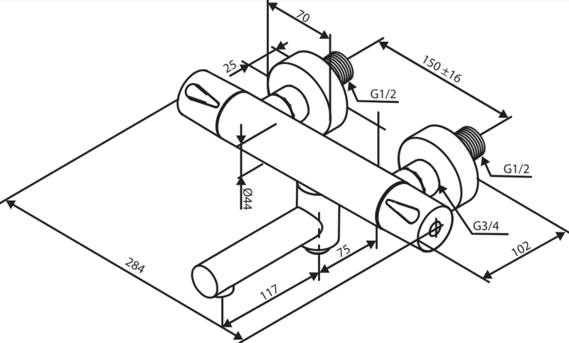 Amme-/suihkuhana Damixa 74510.0035 Silhouet kromi