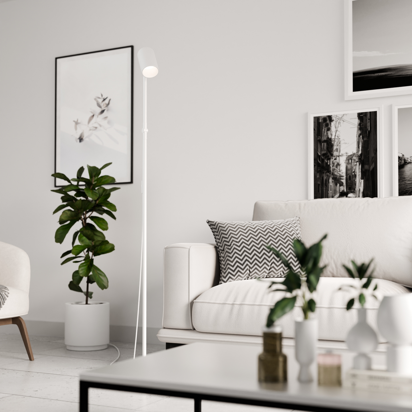 Lattiavalaisin Sessak Everly valkoinen