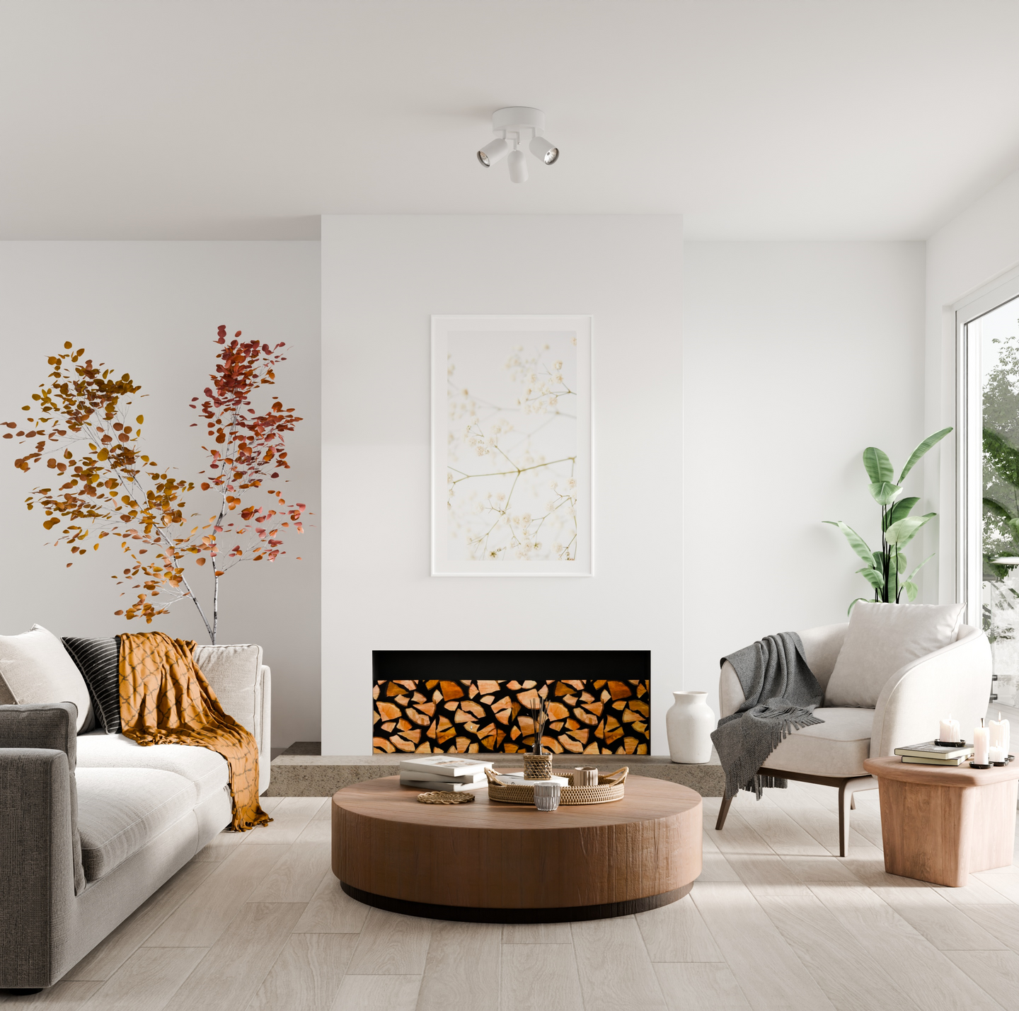 Kattospotti Sessak Kippo 3-osainen valkoinen