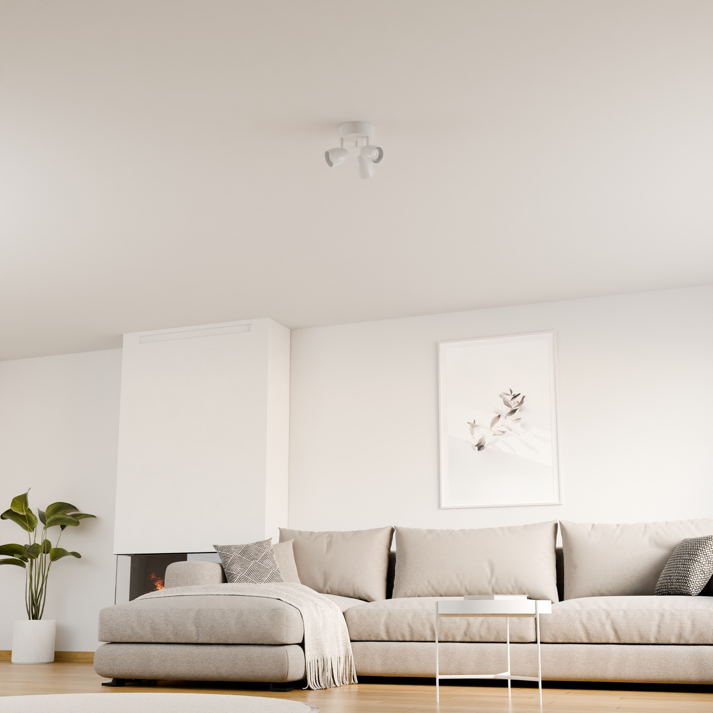 Kattospotti Sessak Sierra 3-osainen valkoinen