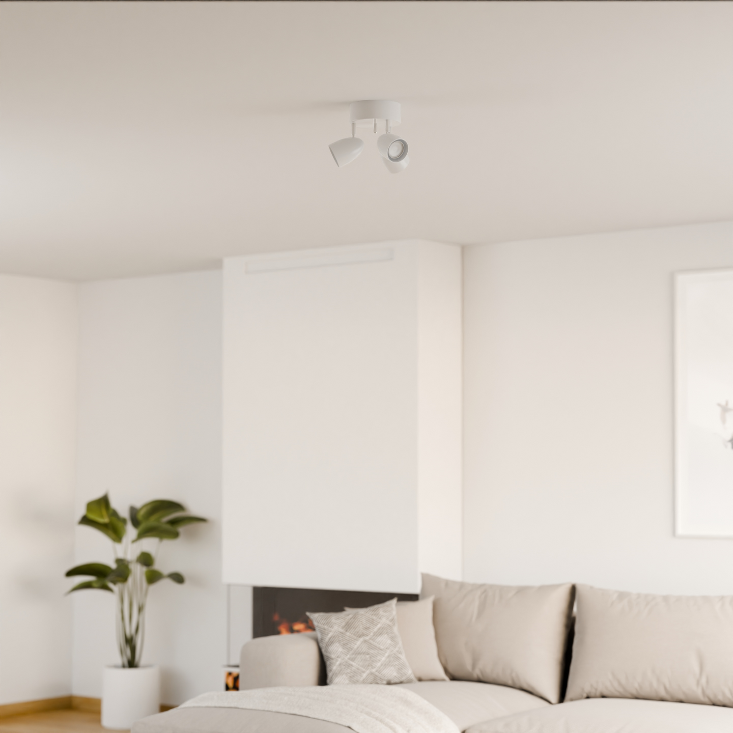 Kattospotti Sessak Sierra 3-osainen valkoinen