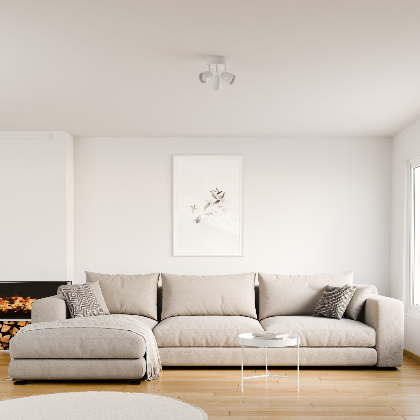 Kattospotti Sessak Sierra 3-osainen valkoinen