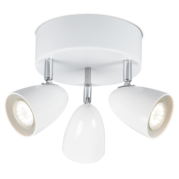 Kattospotti Sessak Sierra 3-osainen valkoinen