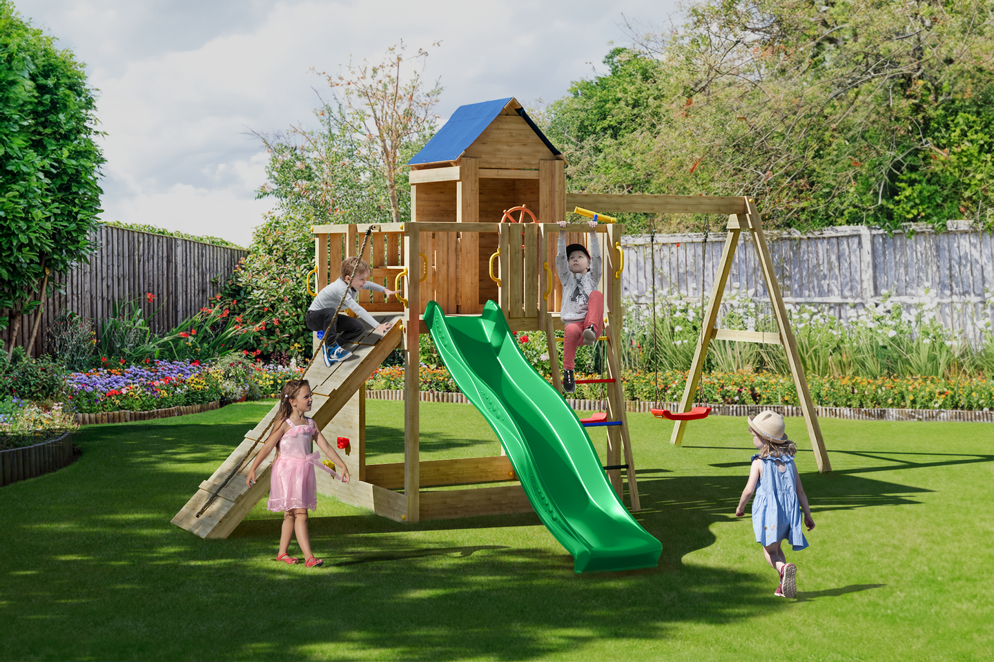 Kiipeilytorni Fungoo Treehouse keinuilla