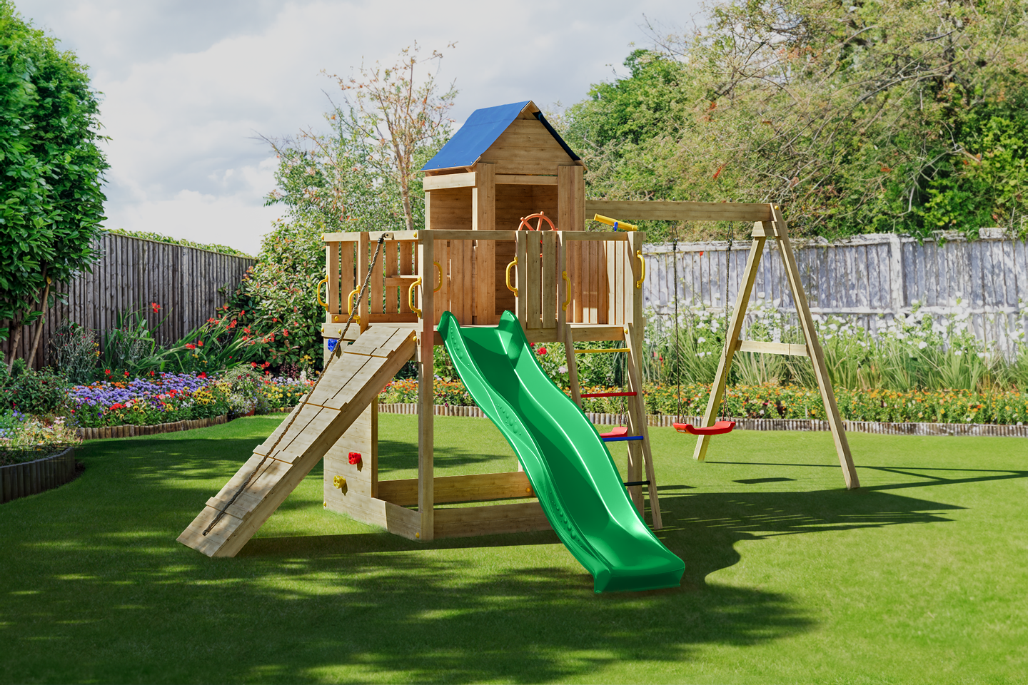 Kiipeilytorni Fungoo Treehouse keinuilla