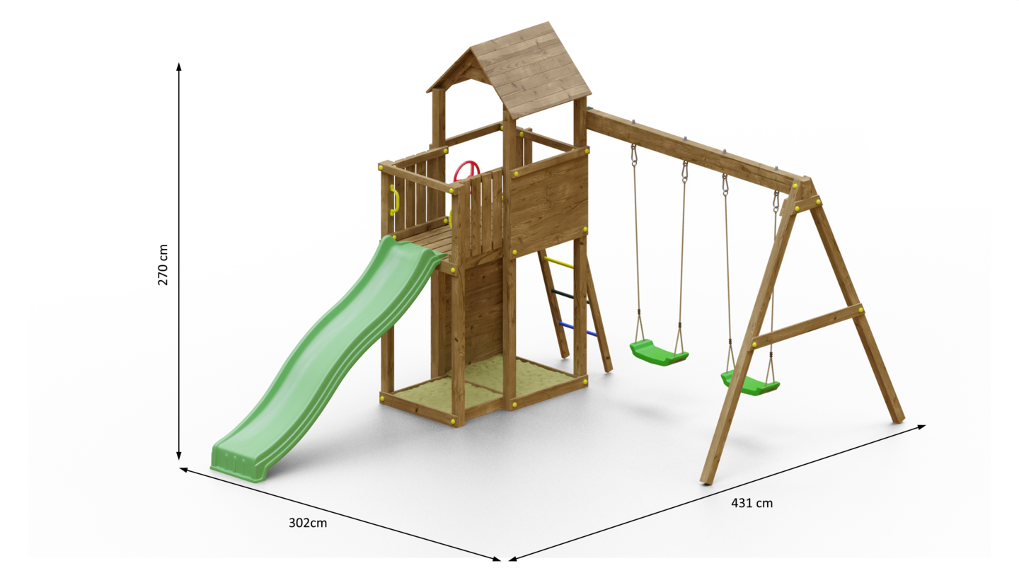 Kiipeilytorni Fungoo Boomer3 keinuilla