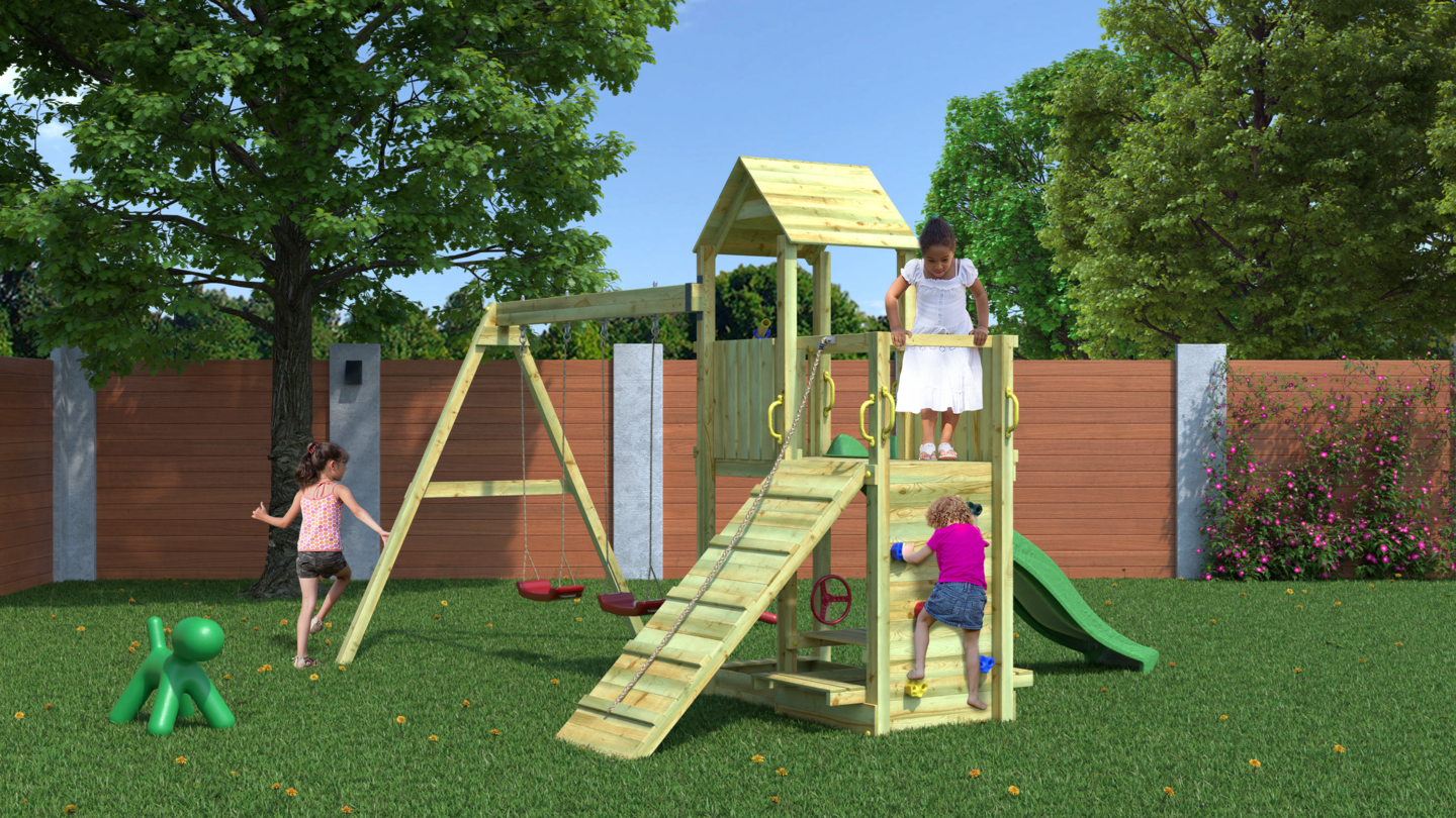 Kiipeilytorni ja keinuilla Fungoo FL