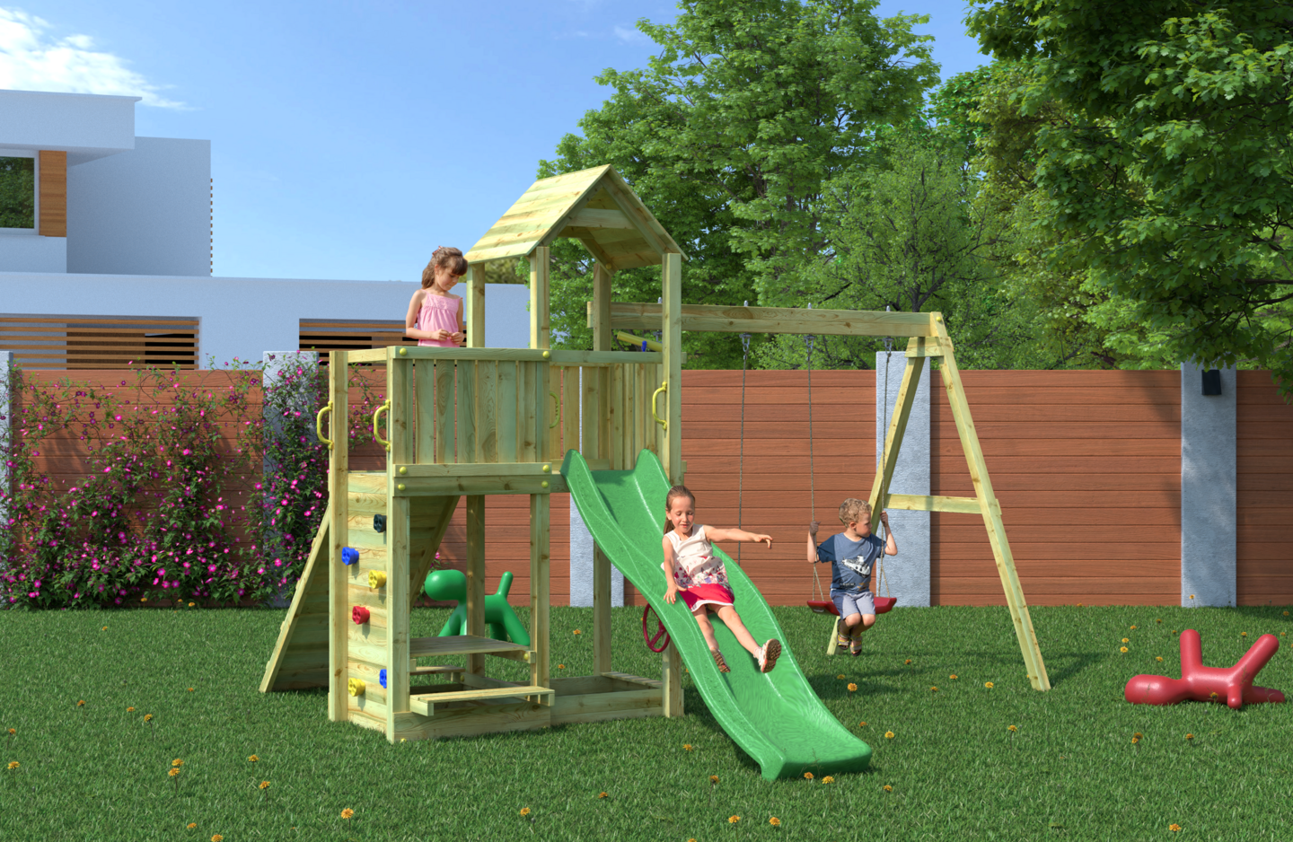 Kiipeilytorni ja keinuilla Fungoo FL