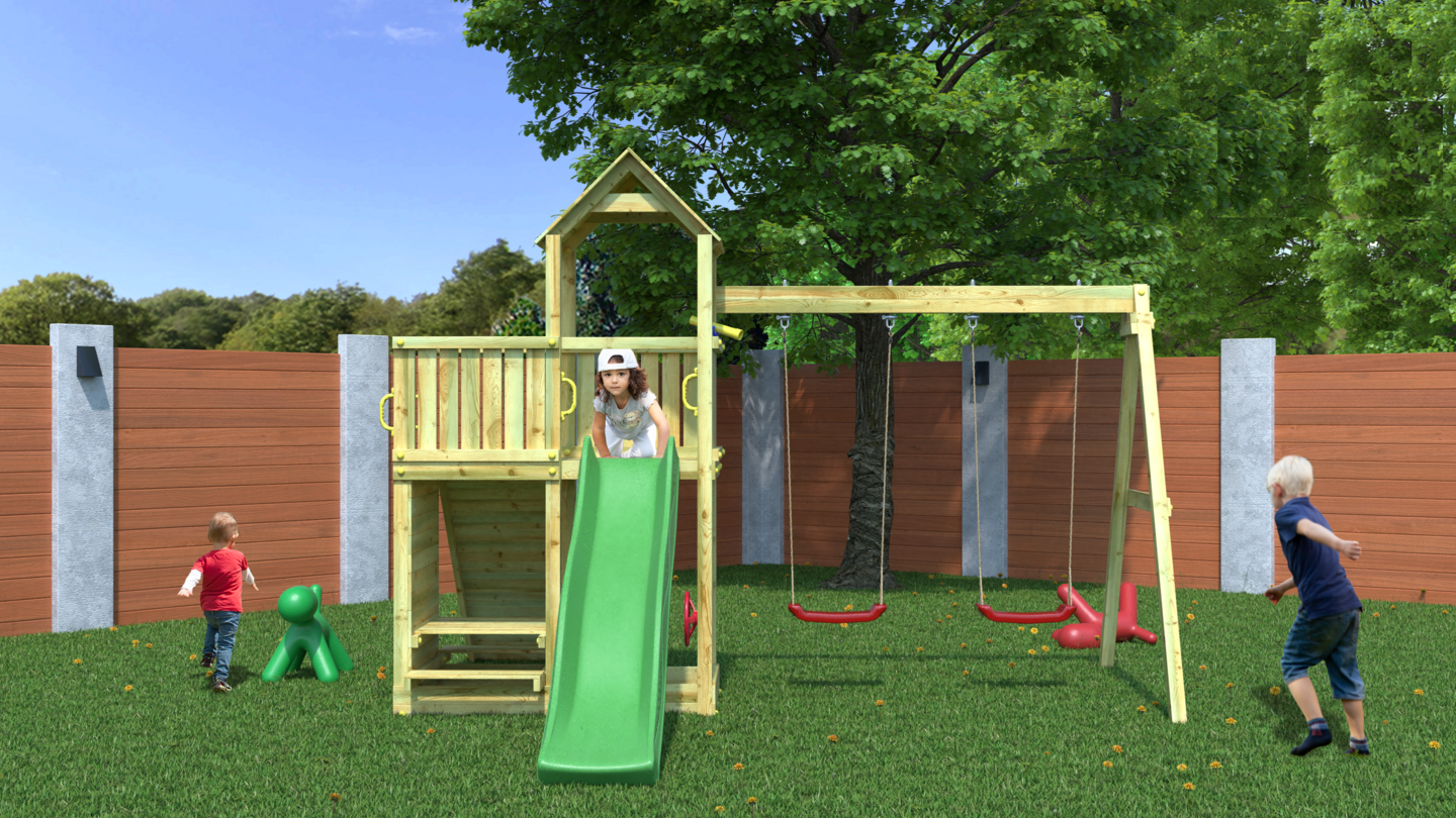 Kiipeilytorni ja keinuilla Fungoo FL