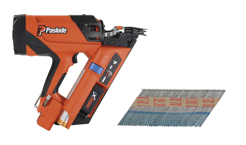 Impulssirunkonaulain Paslode IM90Xi + konenaula 2500kpl + 2 kaasua