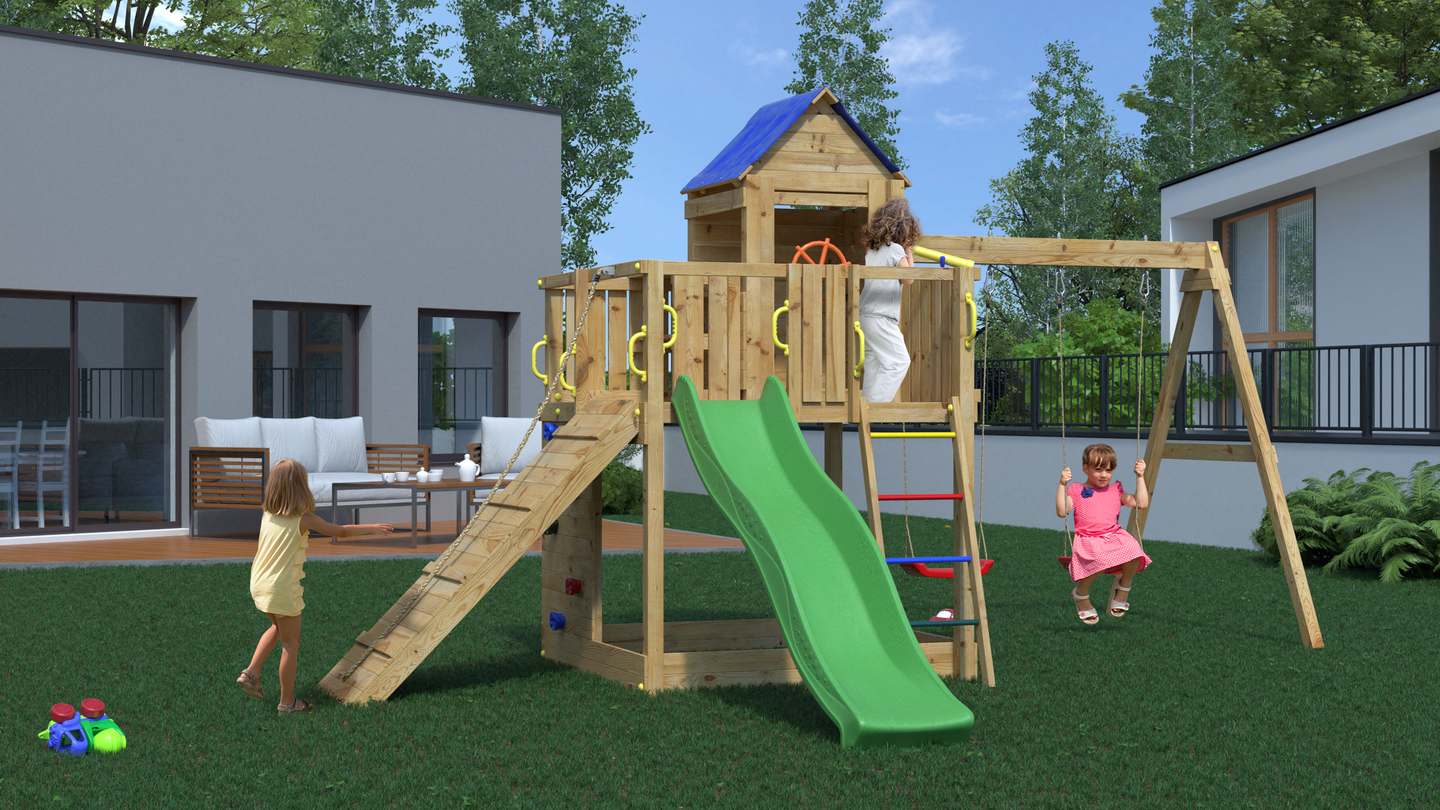 Kiipeilytorni Fungoo Treehouse keinuilla