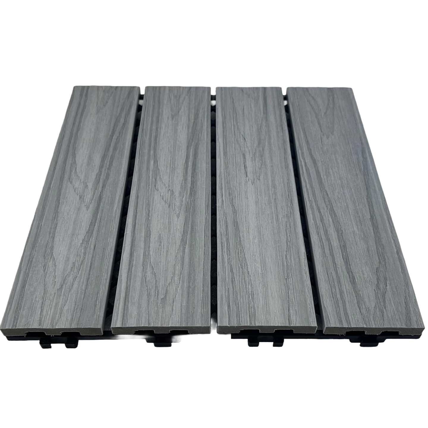 Puukomposiittilaatta Cello 30x30x2,2cm uritettu pinta vaaleanharmaa 4kpl