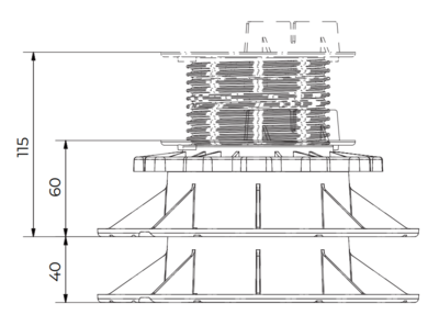 TERRASSFOT PROF JUSTERBAR 60-115MM