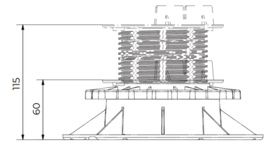 TERRASSFOT PROF JUSTERBAR 60-115MM