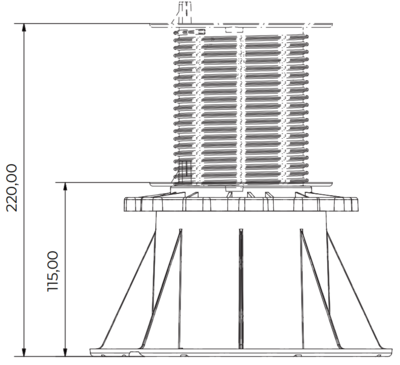 TERRASSFOT PROF JUSTERBAR 115-220MM