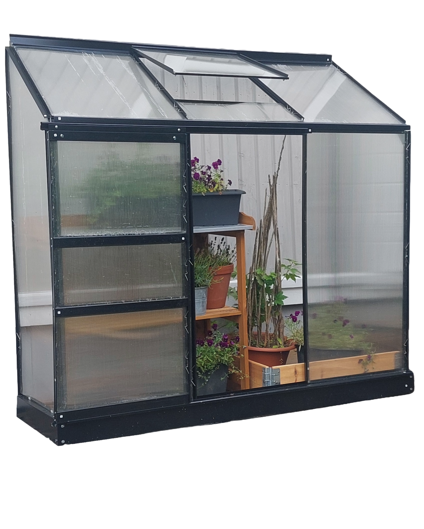 Seinäkasvihuone Goodiy 64x193x182cm musta