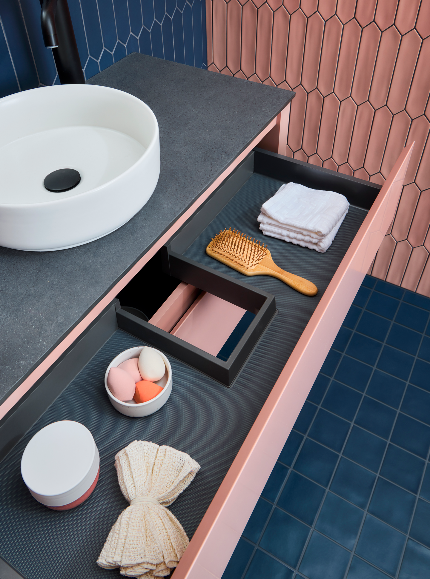 Lattialaatta Confetto 10x10 sininen matta 0,68m²