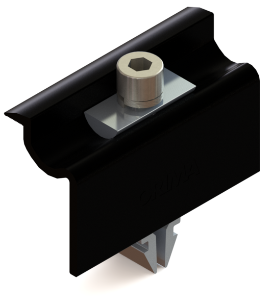 Aurinkopaneelin päätykiinnike Orima Easy Rail 30-40mm musta 8kpl