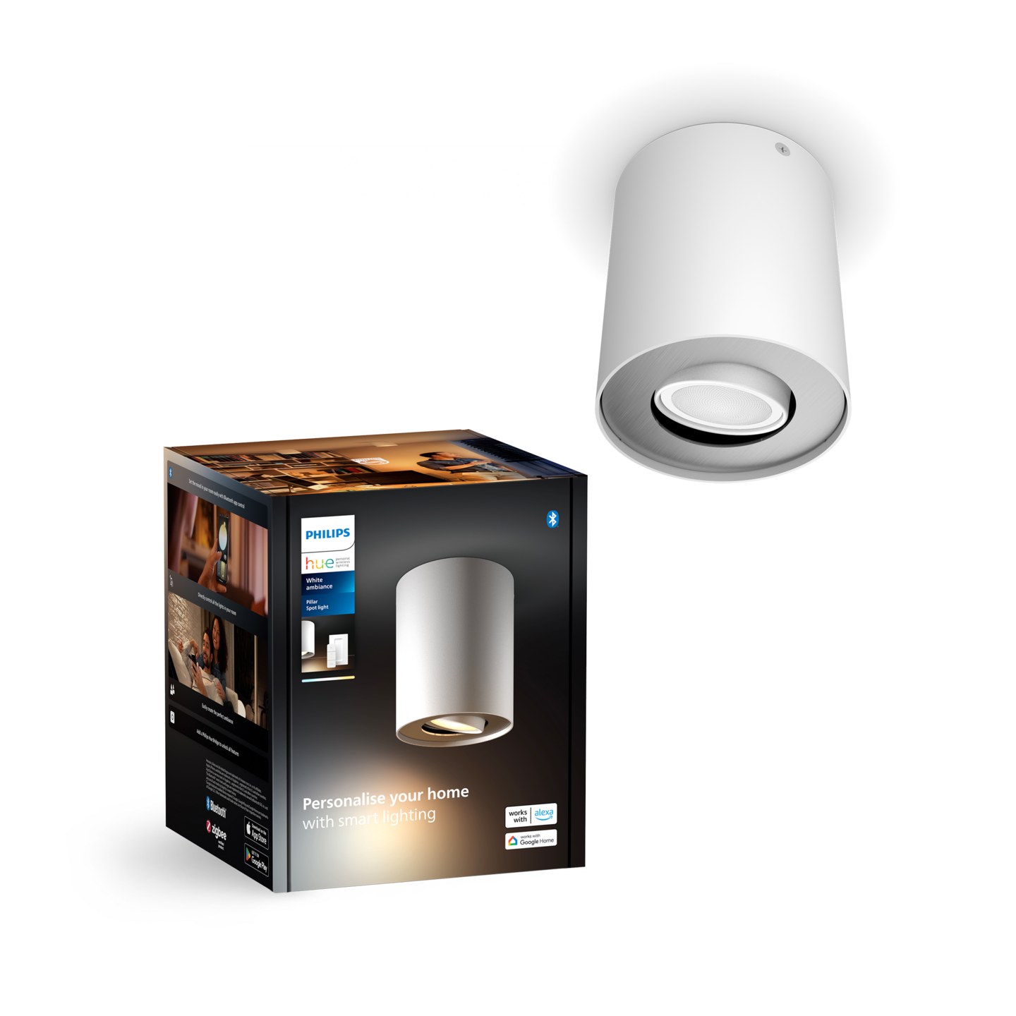 Kohdevalaisin Philips Hue Pillar Valkoinen 1x4.2W 350 LM - 400 LM 2200-6500K