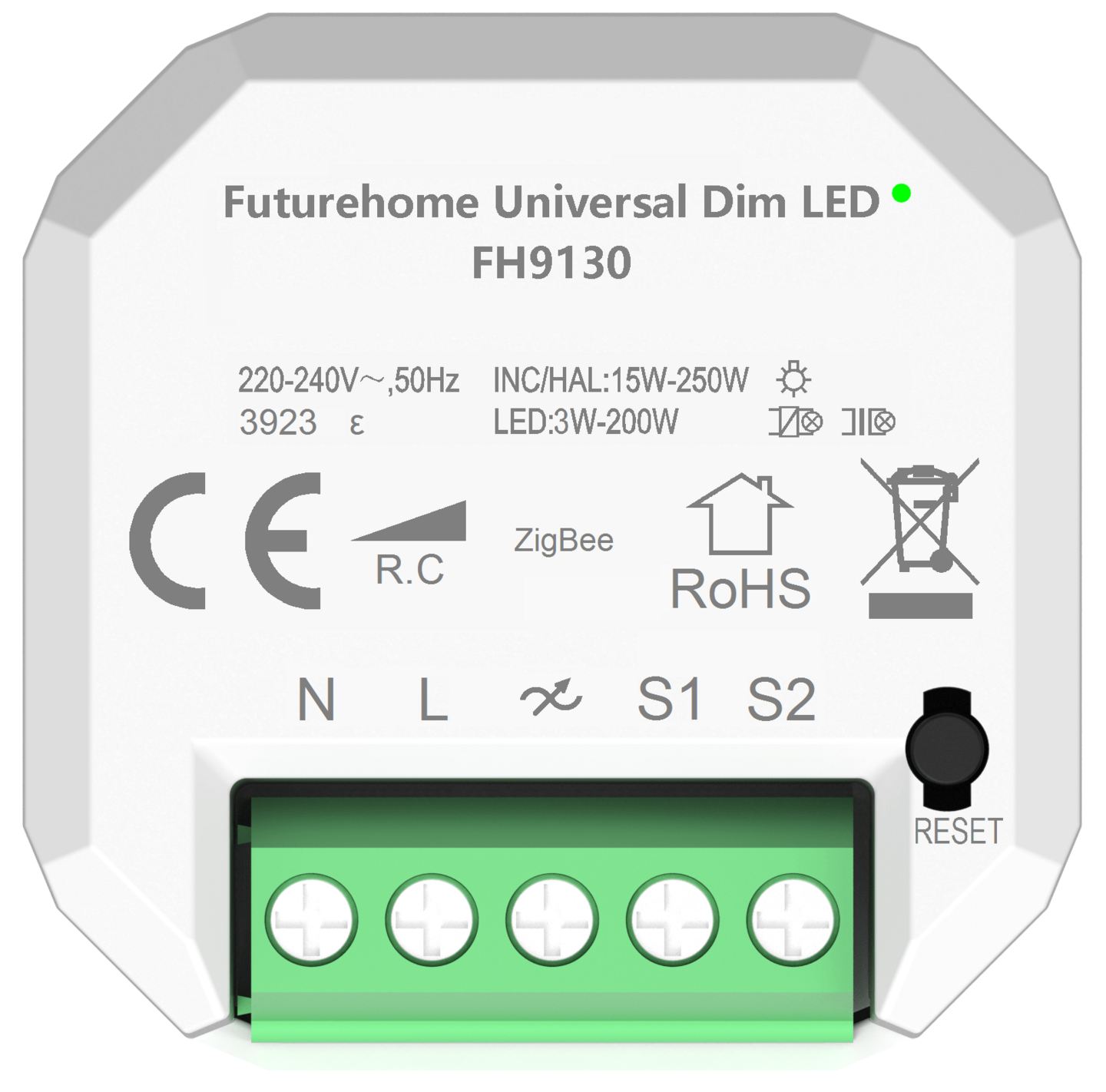 Valonsäädin Futurehome Puck rele 200W Zigbee