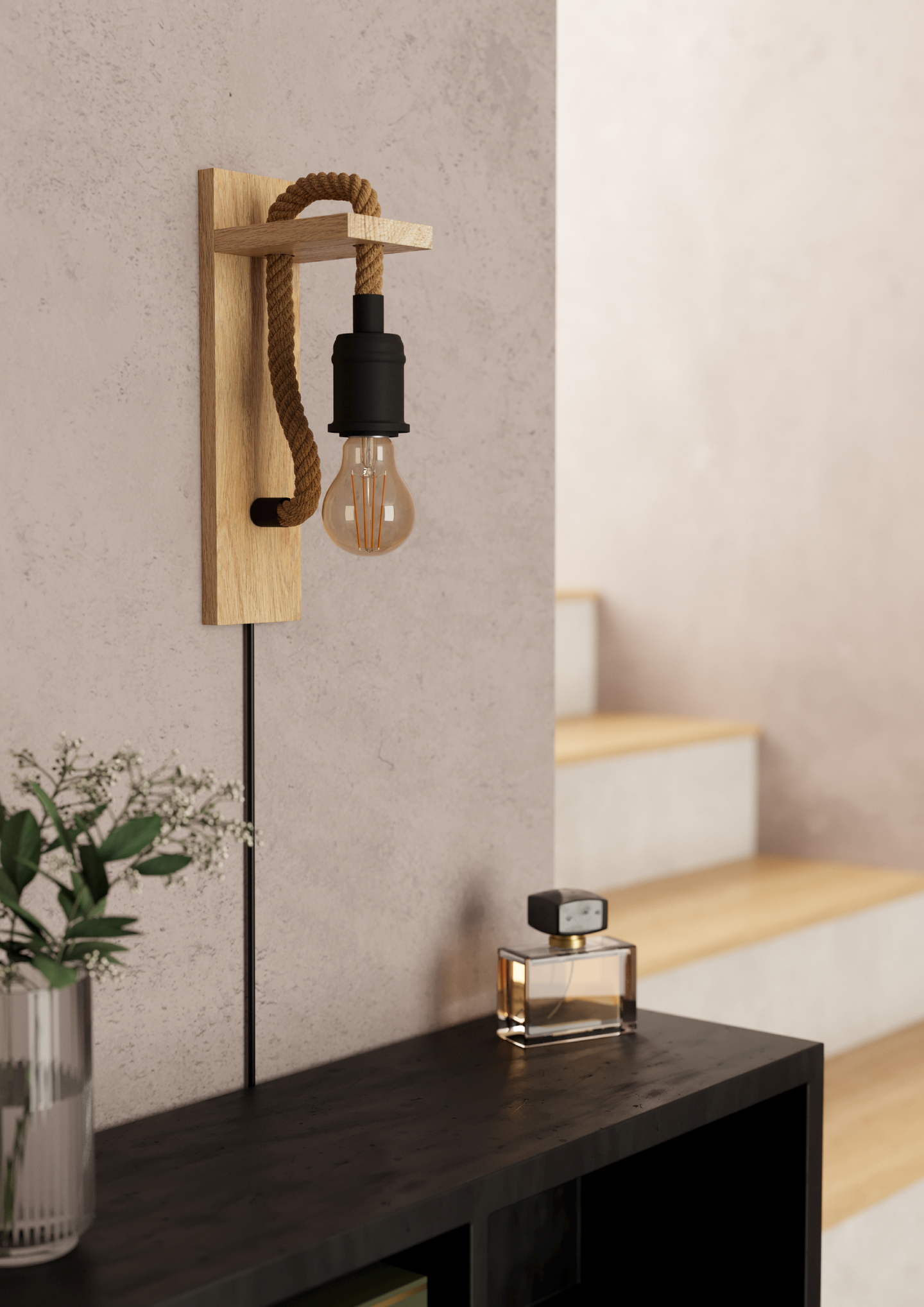 Seinävalaisin EGLO Rampside E27 28W puu ruskea