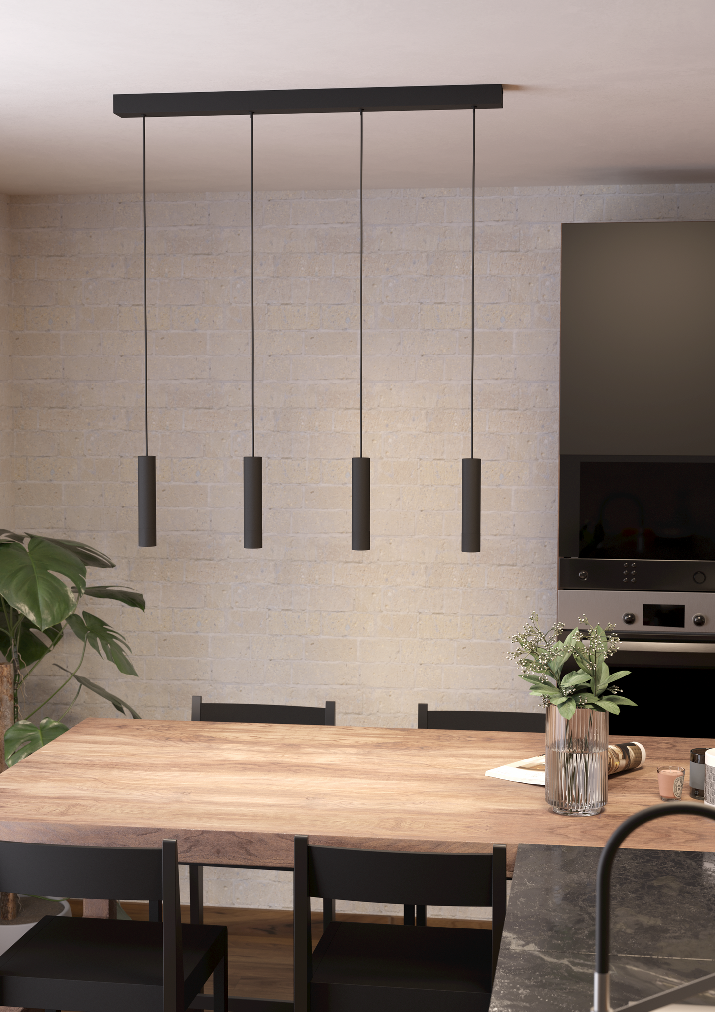 Riippuvalaisin EGLO Almudaina 4-osainen 4x4,5W led musta