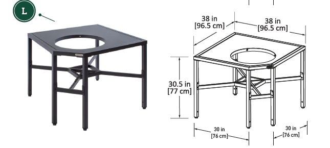 Pöytämoduli Big Green Egg L kulma