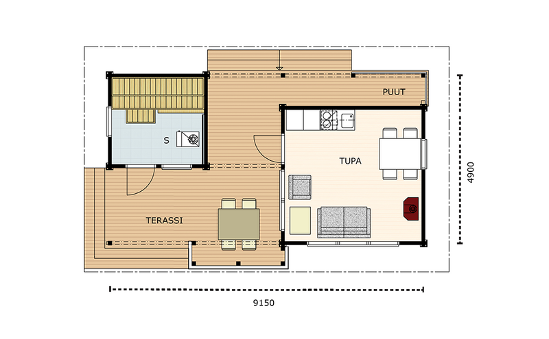 Saunamökki Kimara 50 25m²