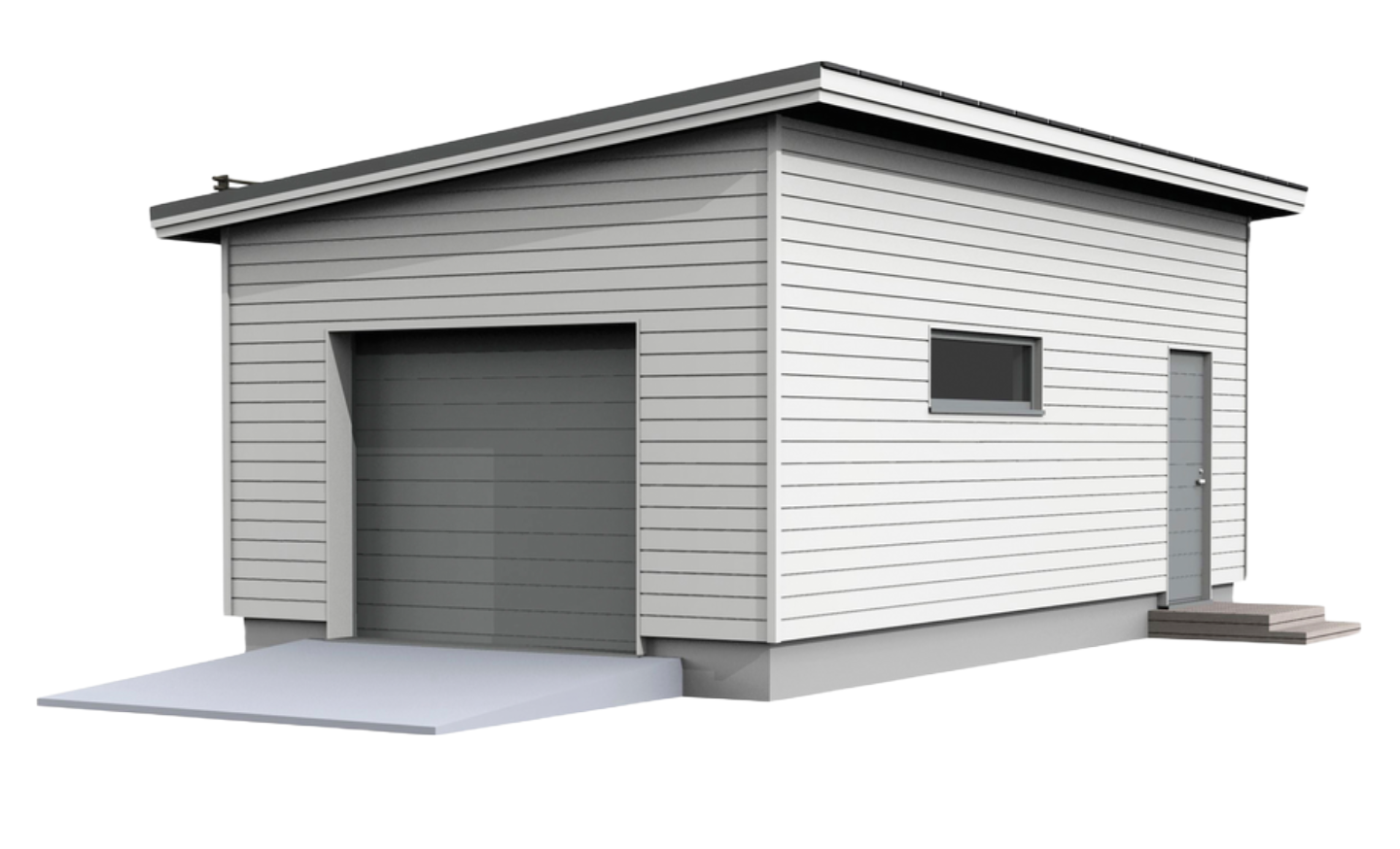 Autotalli Kimara Pontti AT36VP vaakaverhous + pulpettikatto 36m²