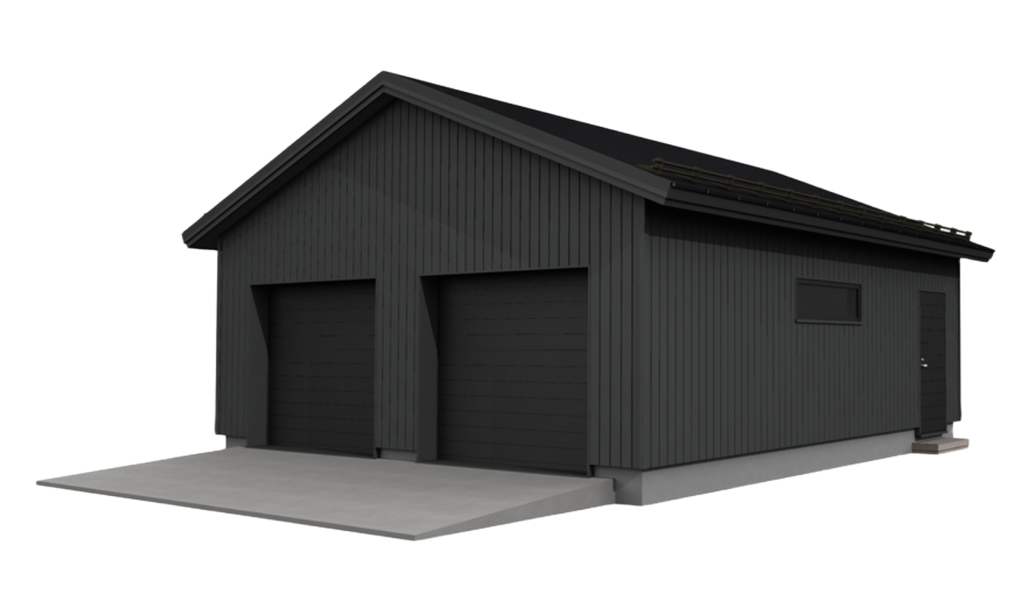 Autotalli Kimara Pontti AT57PH pystyverhous + harjakatto 57m²