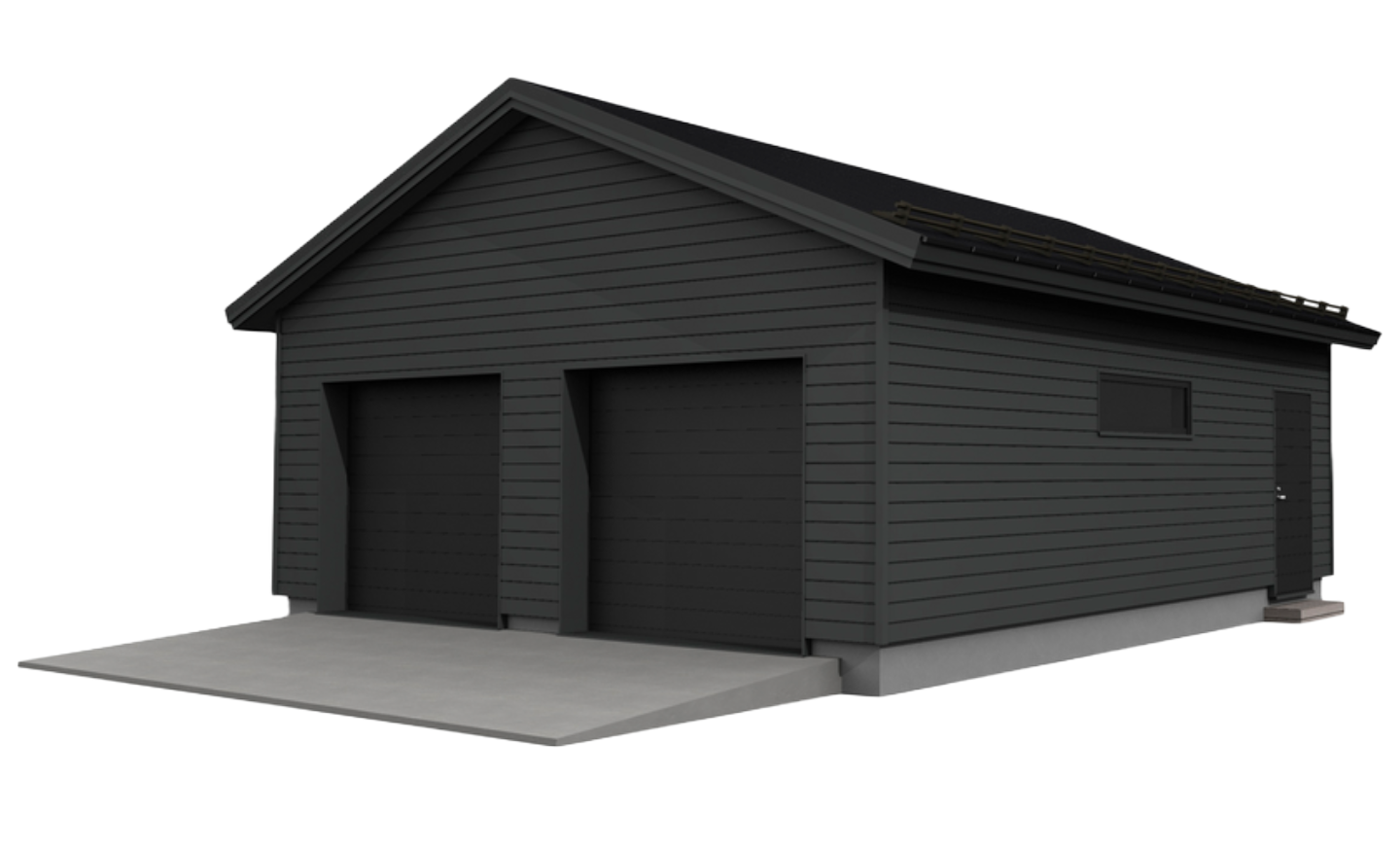 Autotalli Kimara Pontti AT57VH vaakaverhous + harjakatto 57m²