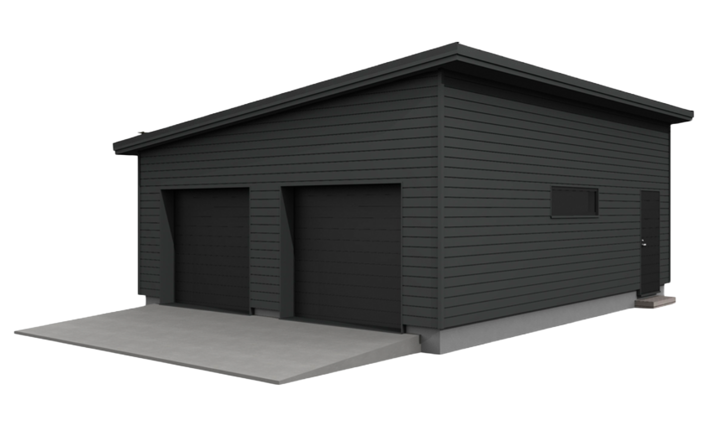 Autotalli Kimara Pontti AT57VP vaakaverhous + pulpettikatto 57m²