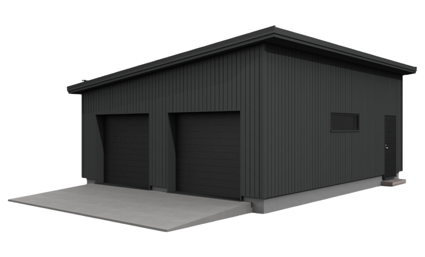 Autotalli Kimara Pontti AT57PP pystyverhous + pulpettikatto 57m²