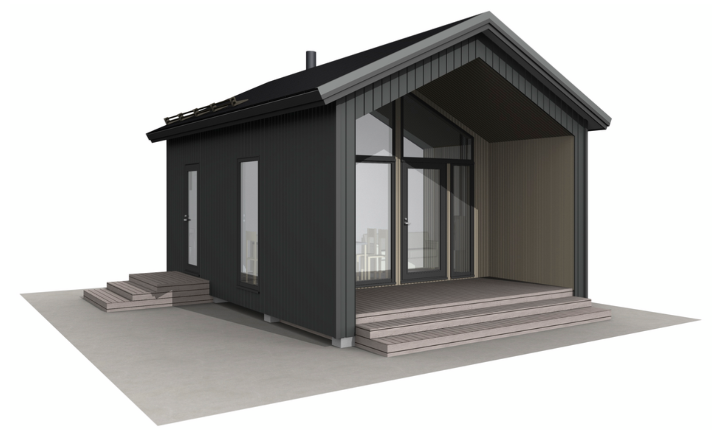 Huvila Pontti H325S 25m² tupa, wc ja sauna