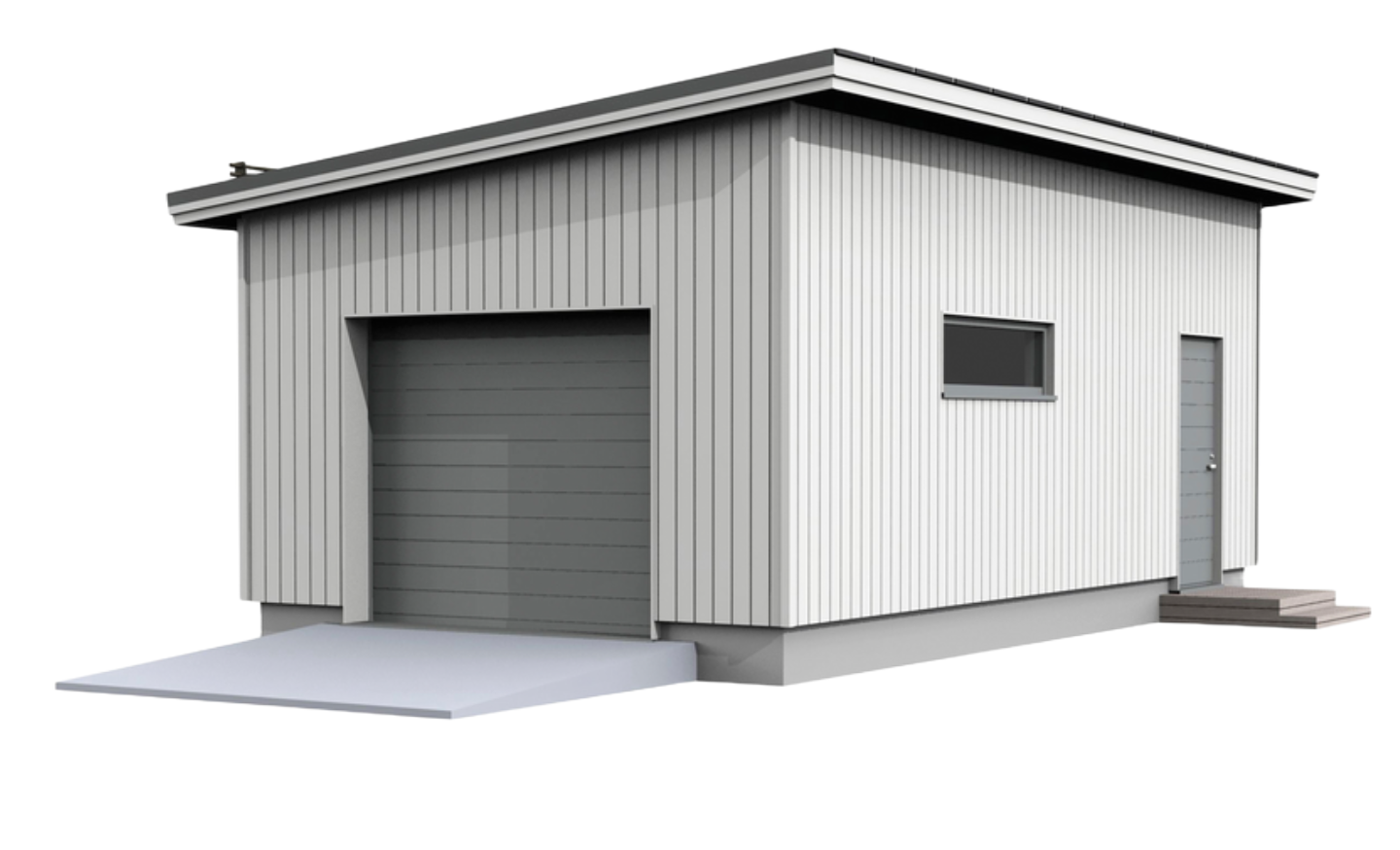 Autotalli Kimara Pontti AT36PP pystyverhous + pulpettikatto 36m²