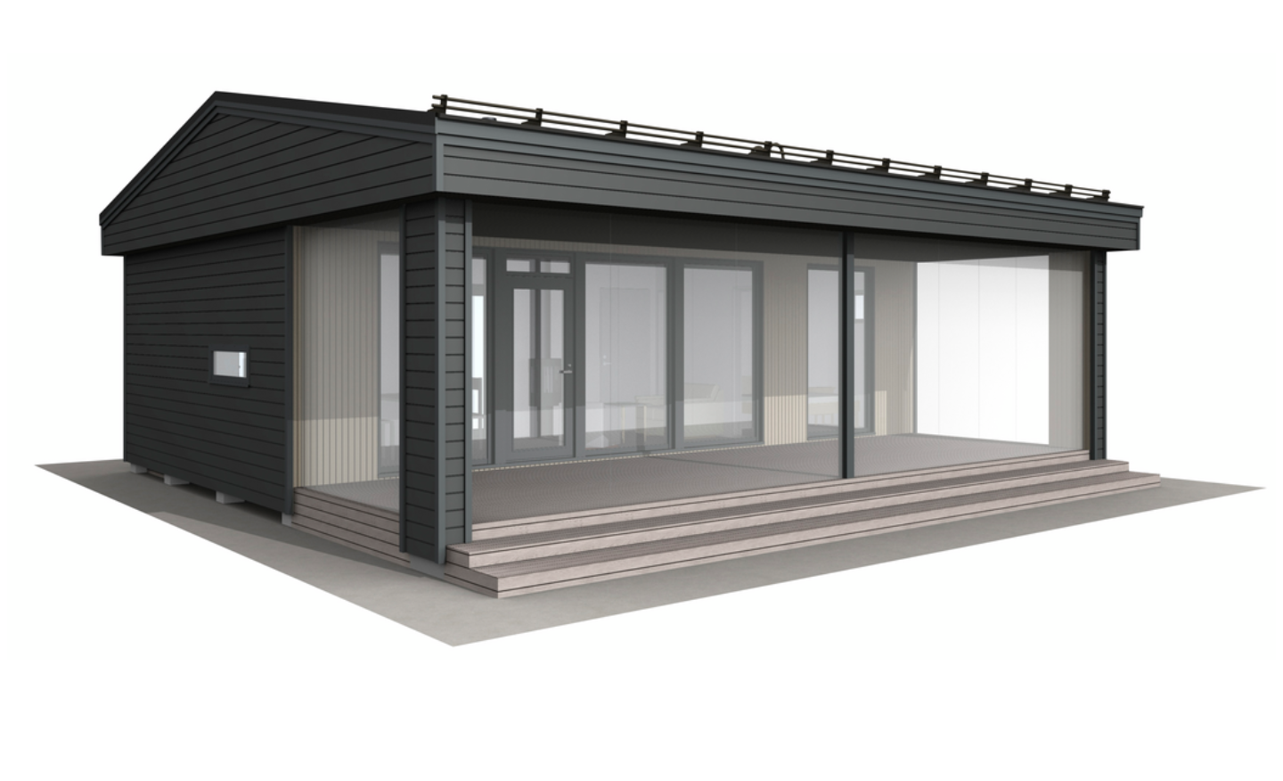 Huvila Pontti H450 50m² tupakeittiö, wc ja 2 x makuuhuone