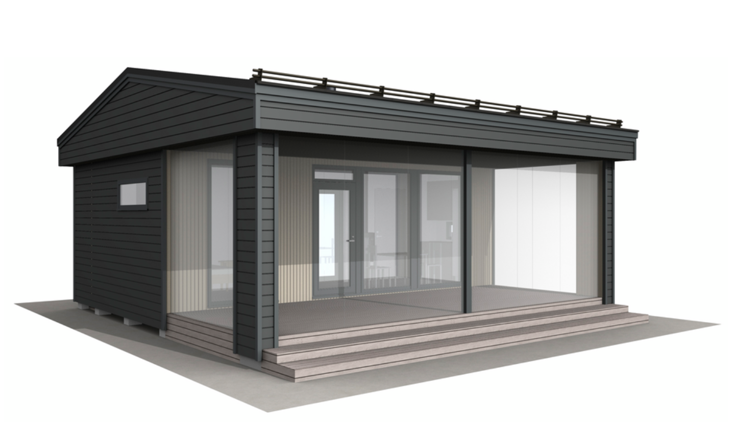 Huvila Pontti H430 30m² tupa, wc ja makuuhuone