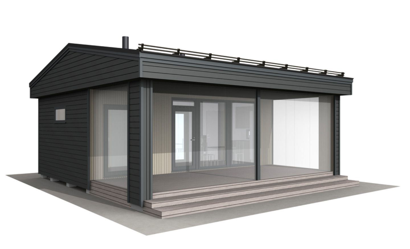 Huvila Pontti H430S 30m² tupa, wc ja sauna